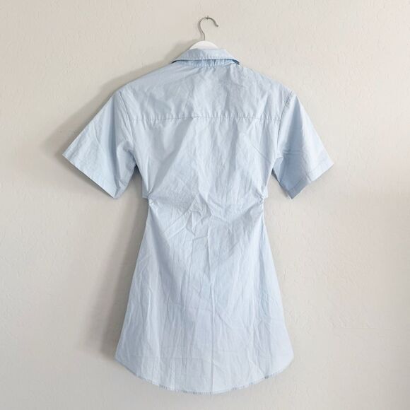 Aureum The Label Baby Blue Poplin Cut Out Dress Size XS - Picture 4 of 14